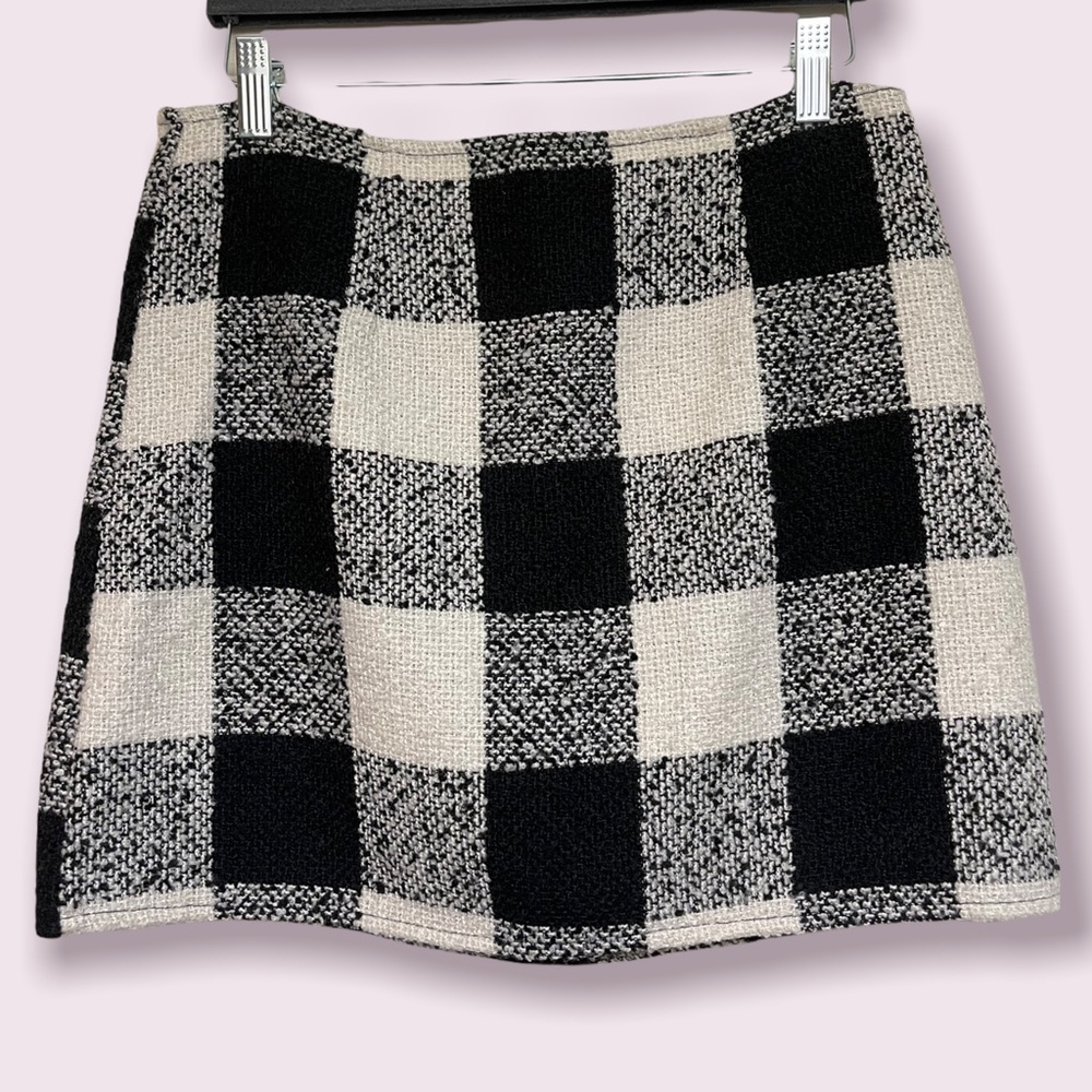 Forever 21 Black and White Plaid MIDI Skirt SOFT